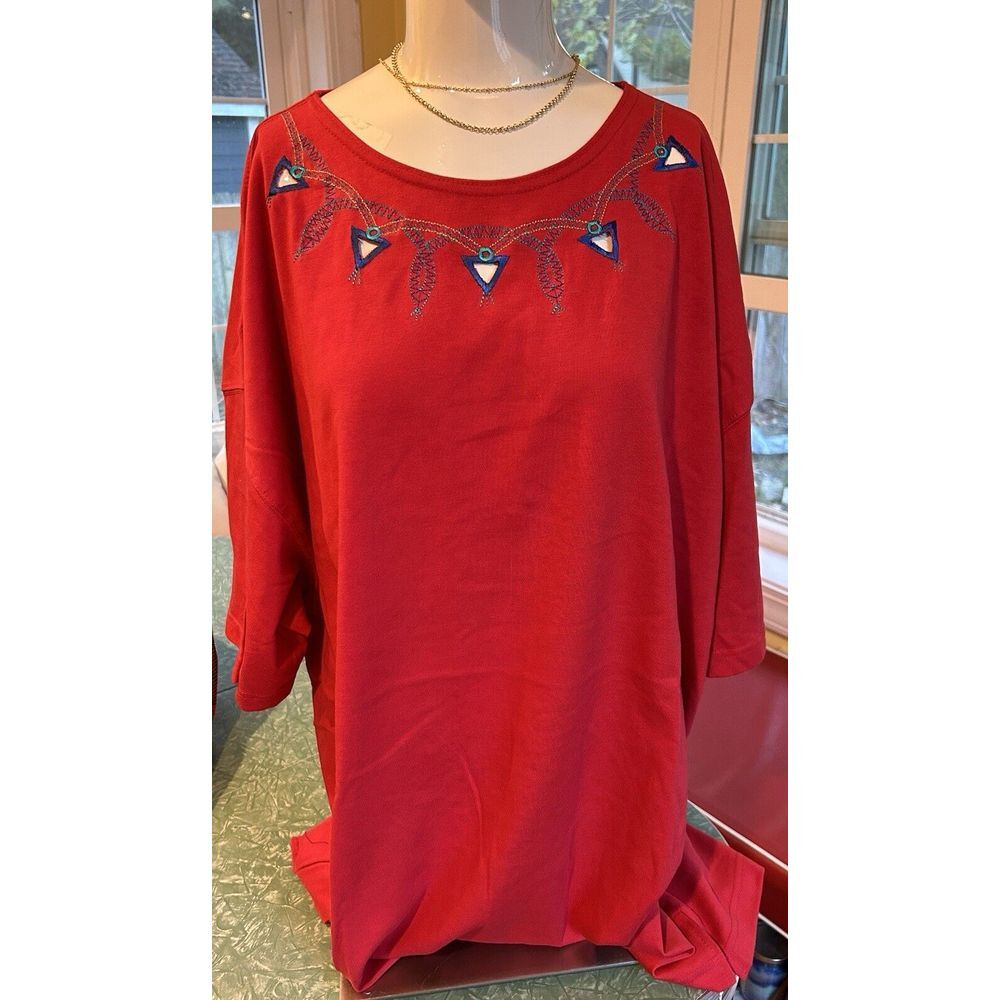 Vintage plus sized Honors Target 1990s embroidered cut out sz 24W red shirt  NWT